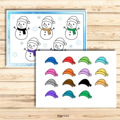 Sněhuláci - přiřazování podle barev - PDF 