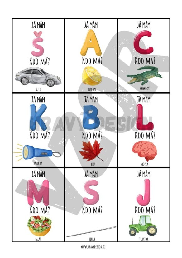 JÁ MÁM, KDO MÁ? - Počáteční písmena