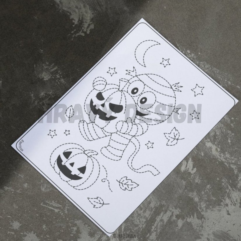 Halloweenské grafomotorické omalovánky