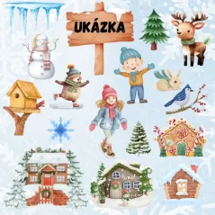 ZIMNÍ MALOVANÁ VÝZDOBA - OBOUSTRANNÁ