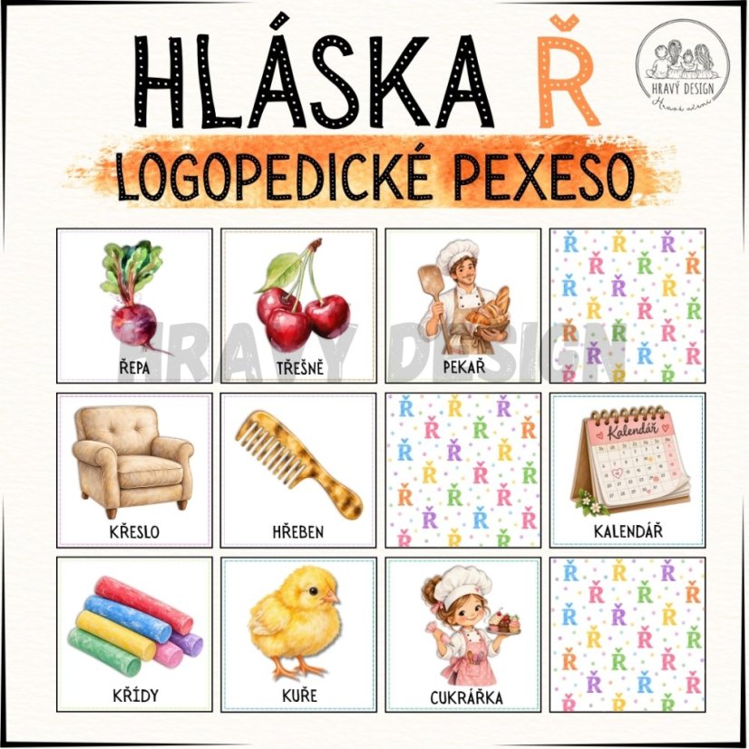 Hláska Ř - Logopedické pexeso