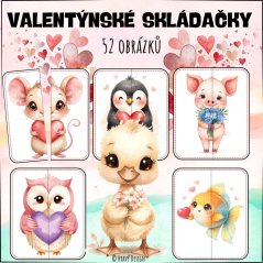 Valentýnské skládačky - pro děti do MŠ - PDF 