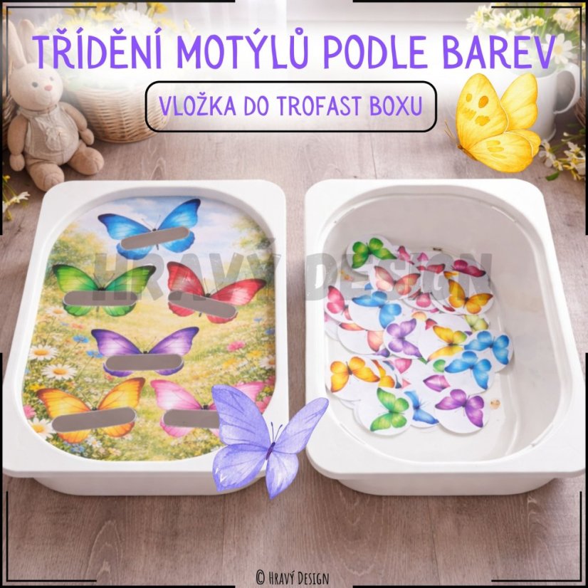 Motýli - třídění podle barev - TROFAST BOX