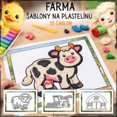 Farma - šablony na plastelínu - PDF pro děti 