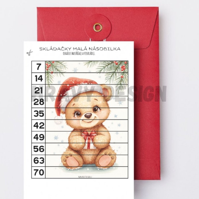 Vánoční skládačky – malá násobilka (1–10)