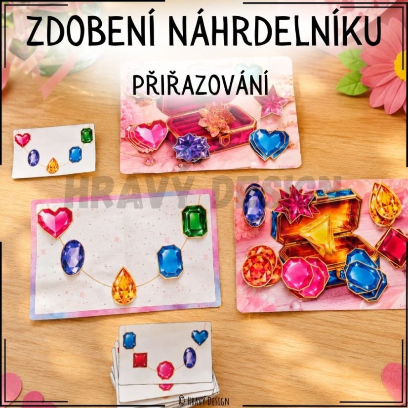 Zdobení náhrdelníku - Den matek, Valentýn - PDF pro děti 