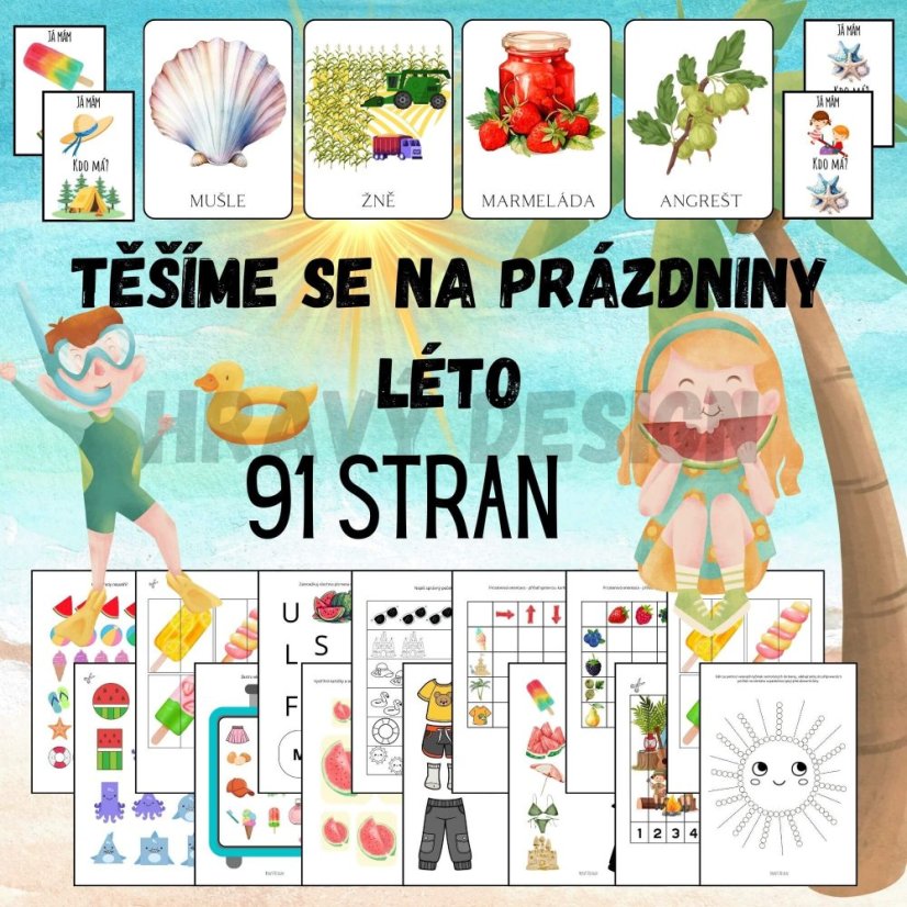 Léto - těšíme se na prázdniny - téma MŠ - Hravý Design 