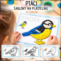 Ptáci - šablony na plastelínu/modelínu - PDF pro děti 