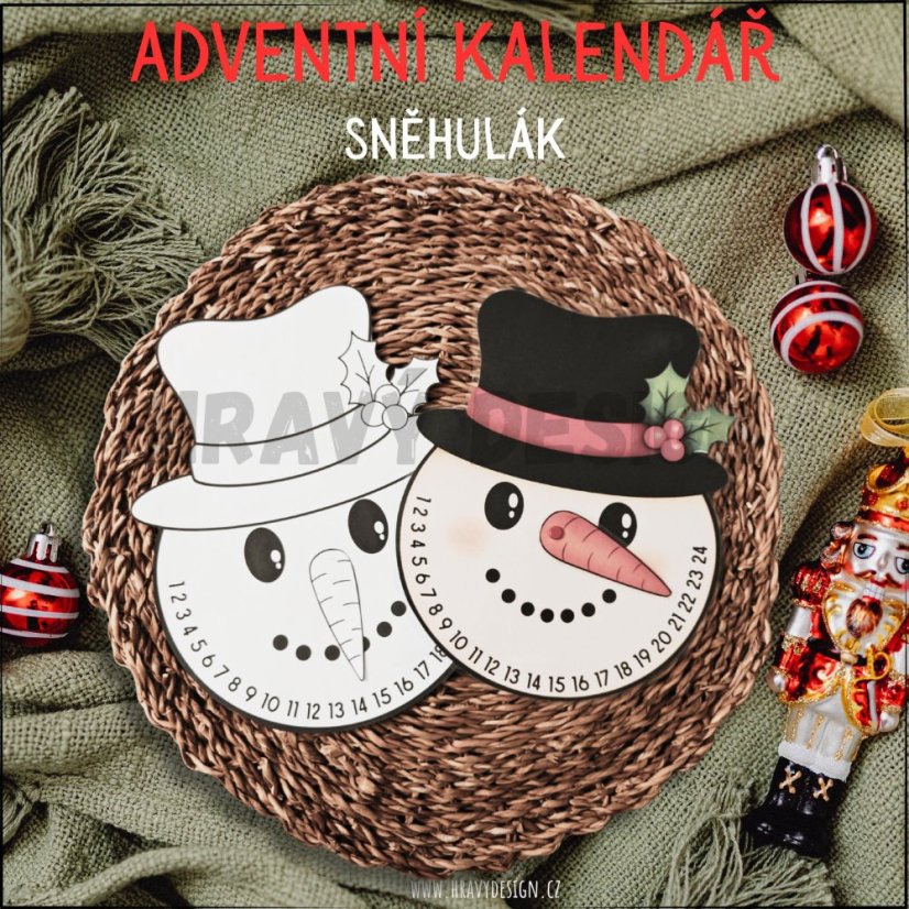 Adventní kalendář - sněhulák - tvoření pro děti 