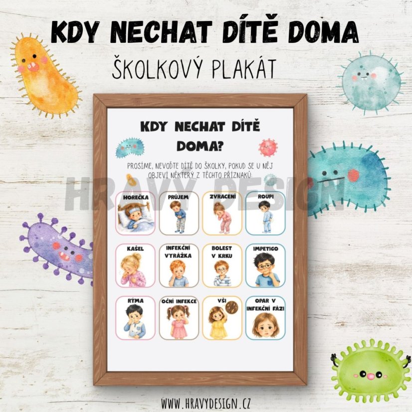 Kdy nechat dítě doma - plakát