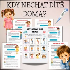 Kdy nechat dítě doma? Sada plakátů s nemocemi do školky