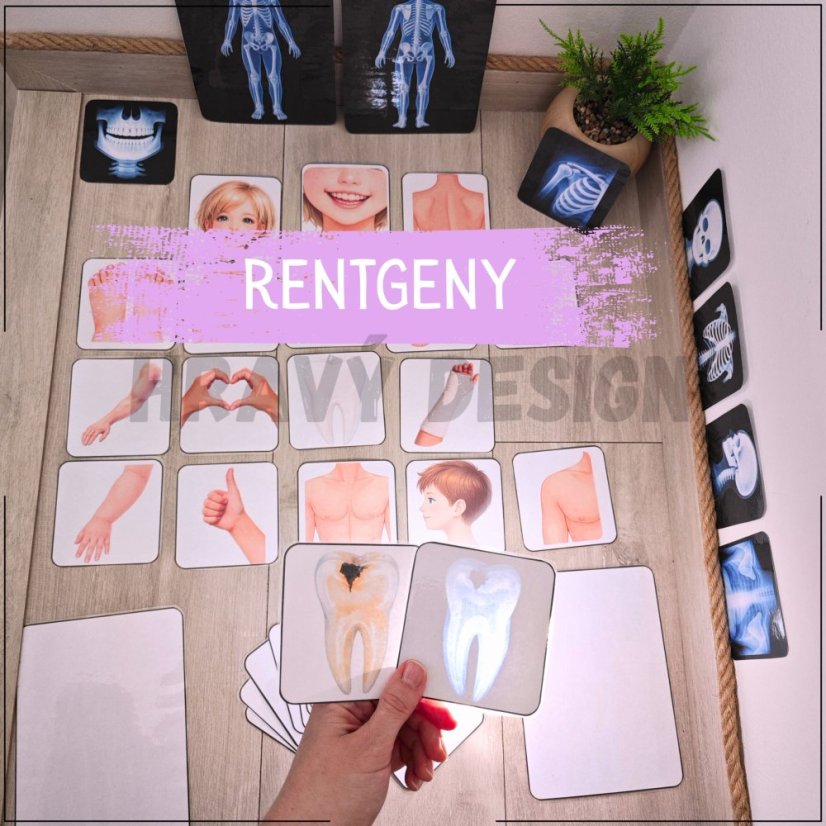 Rentgeny - lidské tělo - prosvětlovací obrázky pro děti - MŠ 