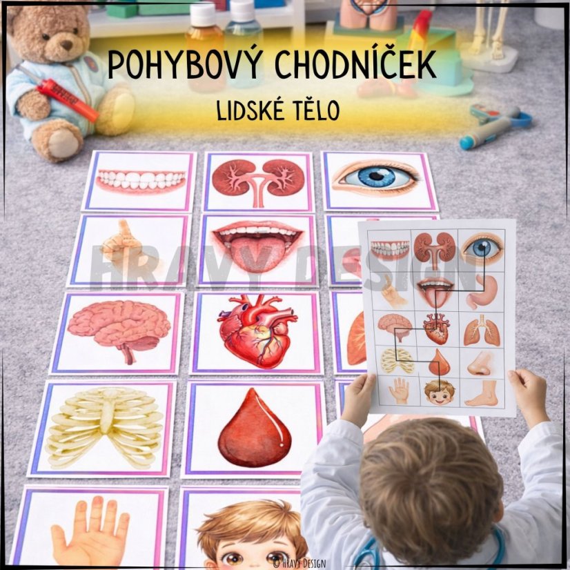 Pohybový chodníček - Lidské tělo - PDF pro MŠ 