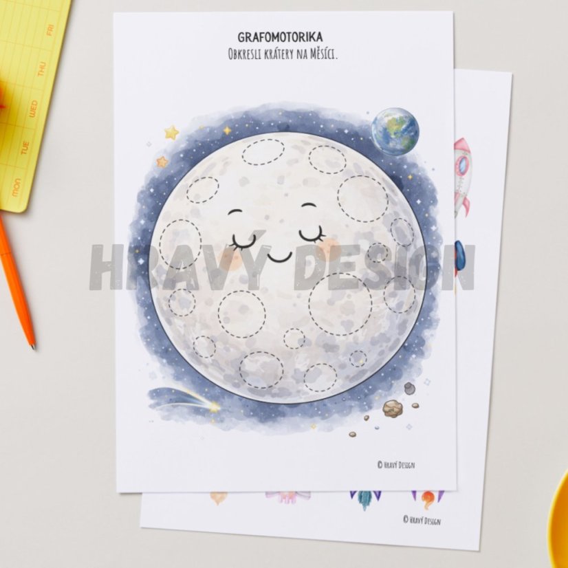 Vesmír - grafomotorika pro děti - MŠ 