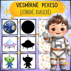 Vesmír - stínové (nebo klasické) pexeso
