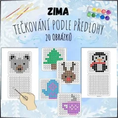 Foto: Zima - tečkování vatovými tyčinkami 
