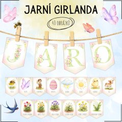Jarní girlanda - výzdoba do MŠ, ZŠ 