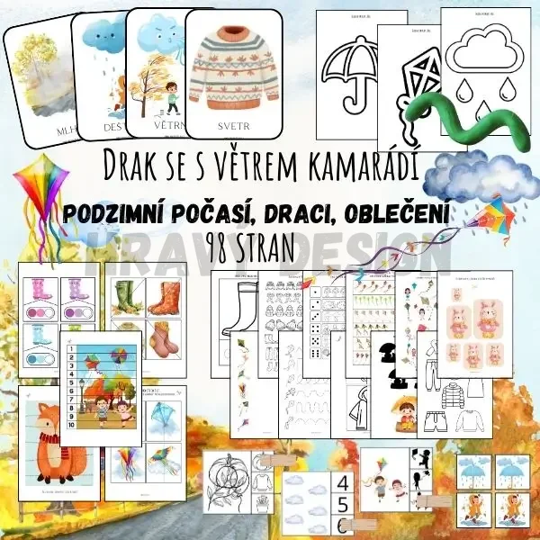 Drak se s větrem kamarádí - PODZIMNÍ POČASÍ, DRACI, OBLEČENÍ