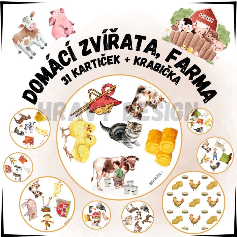 Foto: Postřehová hra na téma farma, domácí zvířata 