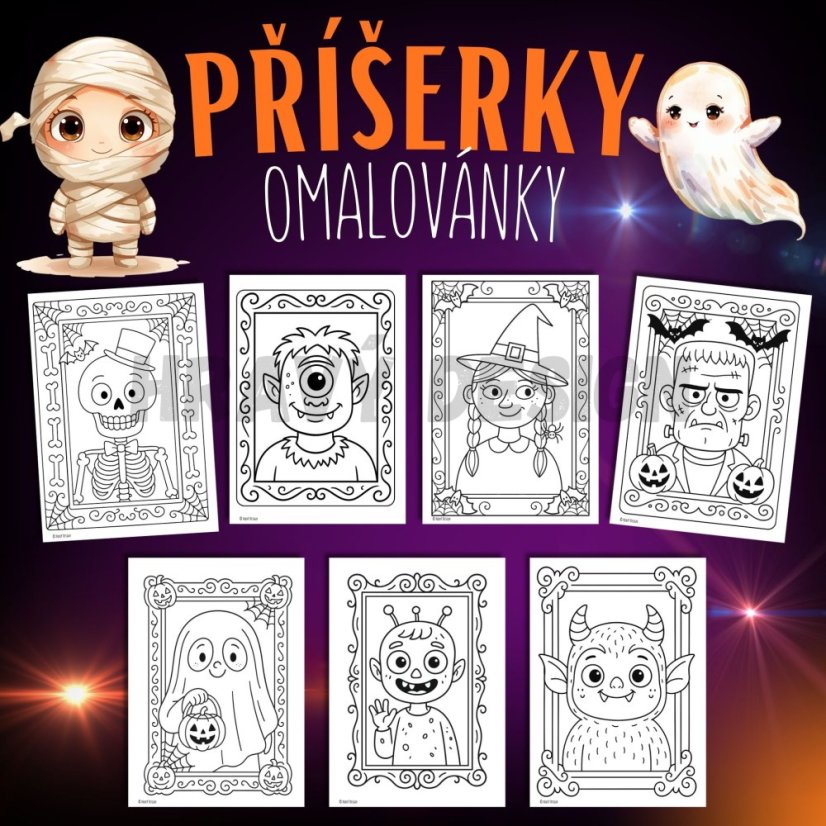 Omalovánky na Halloween - příšerky