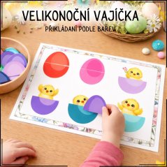Vajíčka - přikládání podle barev