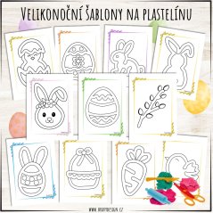 Velikonoční šablony na plastelínu