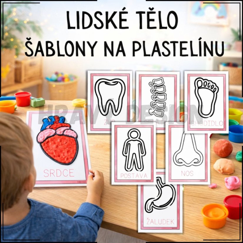 Lidské tělo - šablony na plastelínu 