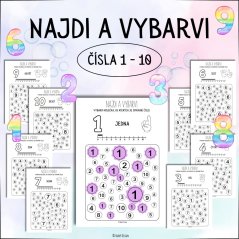 Pracovní listy - čísla od 1 - 10 do školy 