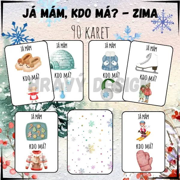 Hra pro děti - Já mám, kdo má? zima - Hravý Design 