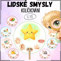 Lidské smysly - kolíčkování - PDF pro děti - MŠ