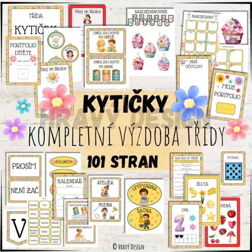 Třída kytiček - kompletní výzdoba do MŠ