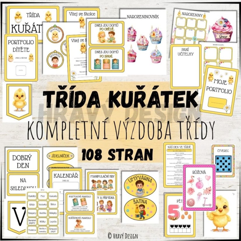 Třída kuřátek - Kompletní výzdoba