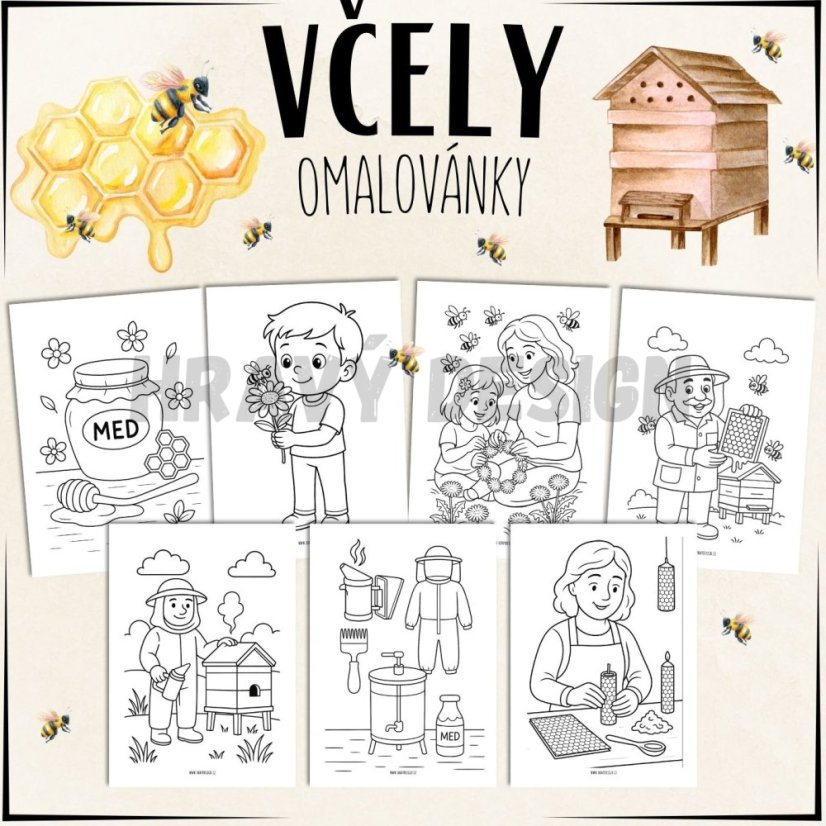 Foto: Včely - Omalovánky
