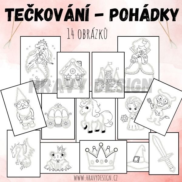 Foto - tečkování vatovými tyčinkami - pohádky 