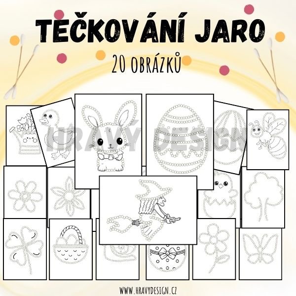 Foto - tečkování vatovými tyčinkami - jaro 