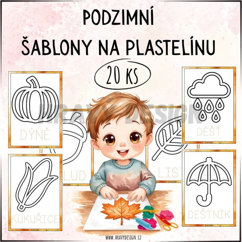 Podzimní šablony na plastelínu