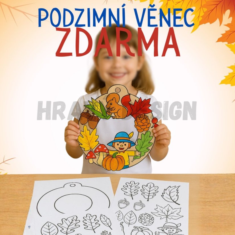Podzimní věnec - tvoření s dětmi - zdarma ke stažení 