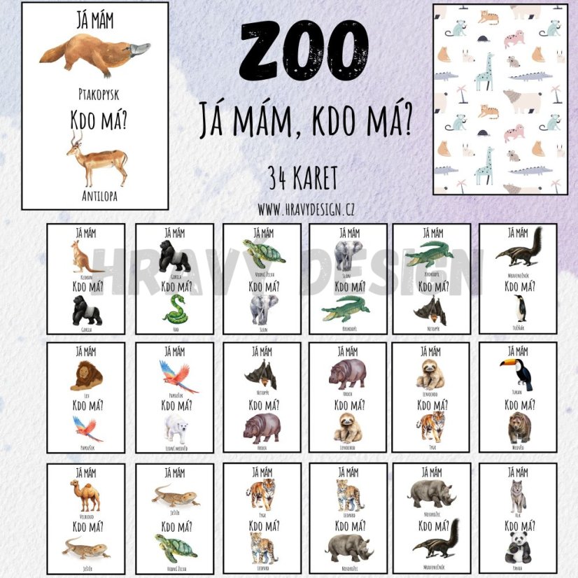 Foto: Hra Já mám, kdo má? pro MŠ  - ZOO, EXOTICKÁ ZVÍŘATA