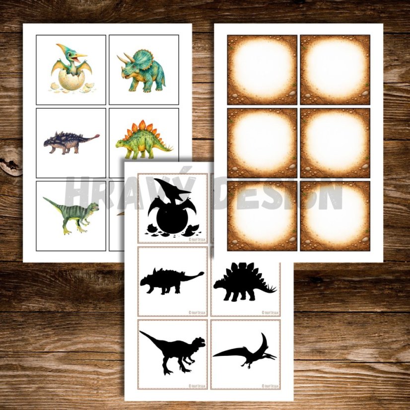 Dinosauři - prosvětlovací obrázky - PDF pro děti 