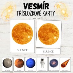 Foto: Třísložkové karty - Vesmír 