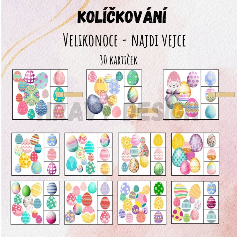 Velikonoční kolíčkování pro děti. 