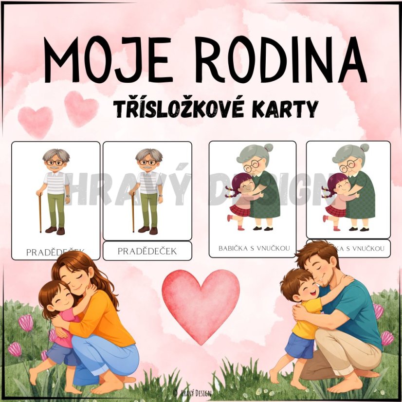 Rodina - Třísložkové katry - PDF výukové materiály pro děti 