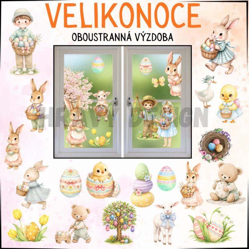 Velikonoční výzdoba - oboustranné obrázky - PDF pro děti 