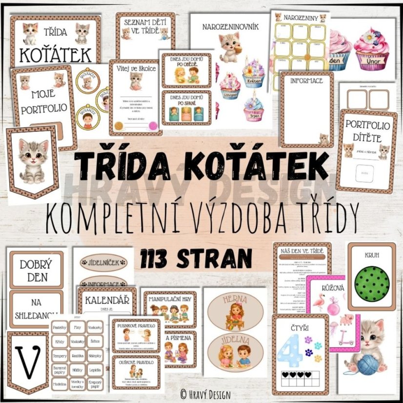 Foto: Kompletní výzdoby třídy - koťátka