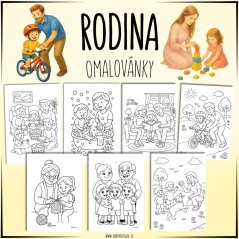 Omalovánky rodina - PDF aktivity pro děti 