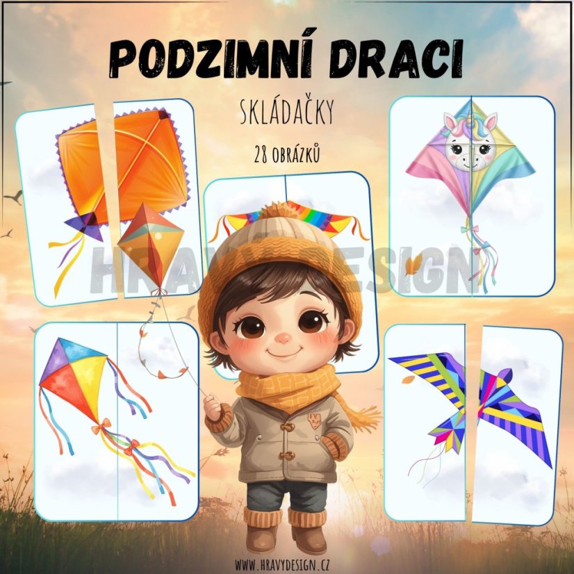 Létající podzimní draci - skládačky