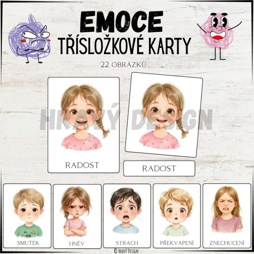 Foto: Emoce - Třísložkové karty 