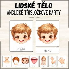 Anglické třísložkové karty - Lidské tělo Anglické třísložkové karty - Lidské tělo