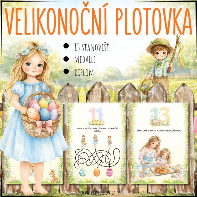 Velikonoční plotovka/stezka pro děti - PDF aktivity 