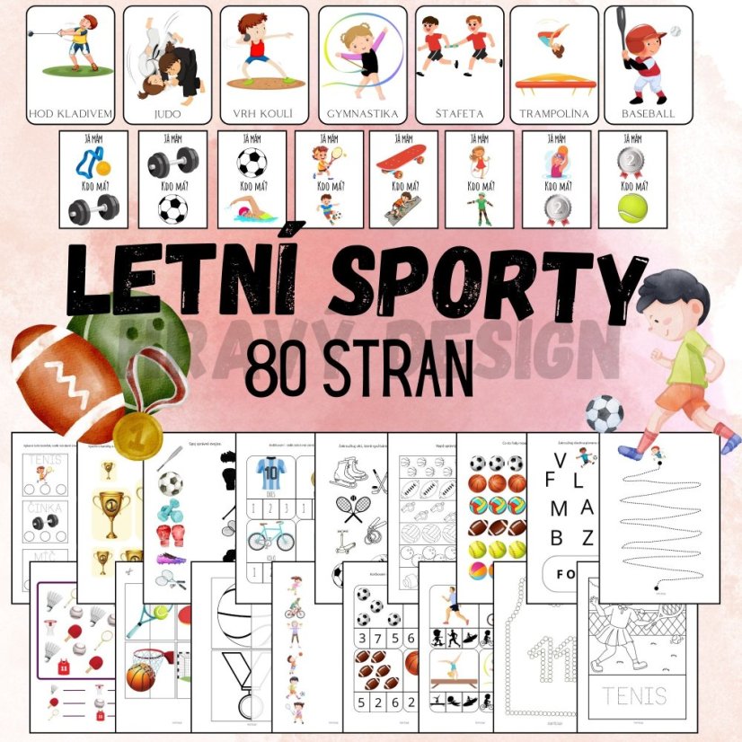 Foto: Soubor aktivit na téma letní sporty pro MŠ